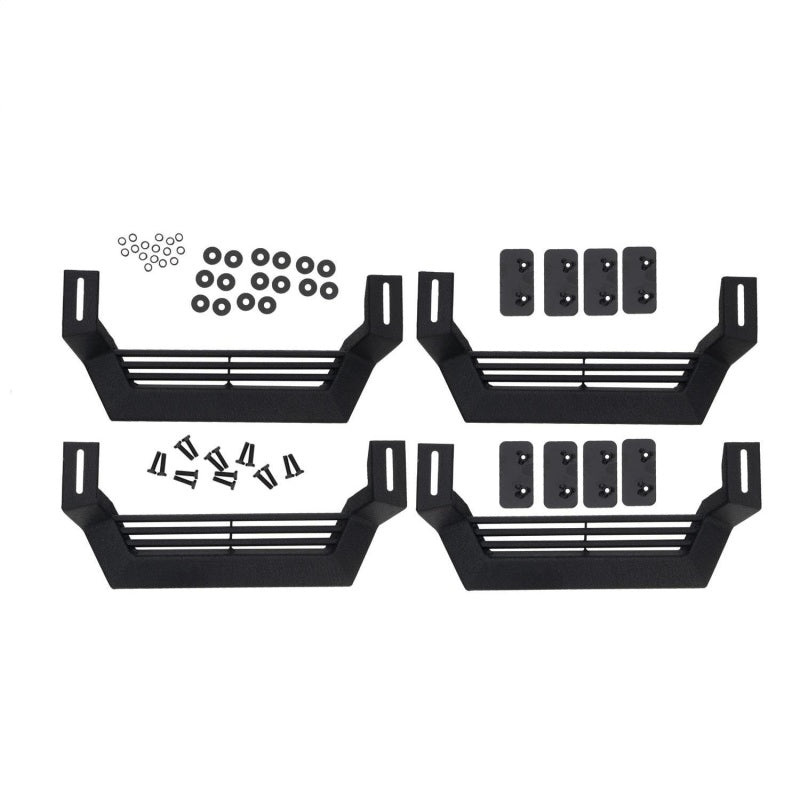 Rampage Side Steps Rampage 1999-2019 Jeep Rock Rail Short Step Universal 4 Piece Set - Black