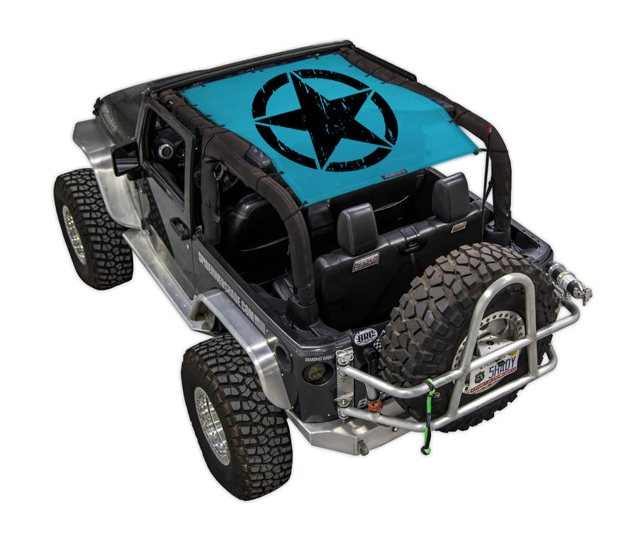 SPIDERWEBSHADE Product Teal JK-2D Oscar Mike Distressed