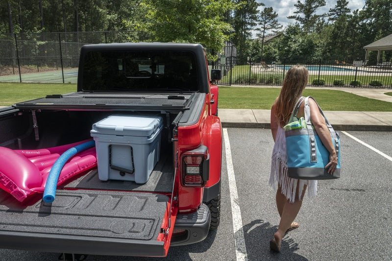 Rugged Ridge Tonneau Covers - Hard Fold Rugged Ridge Armis Hard Folding With LINE-X Bed Cover 2020 JT