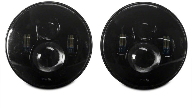 Raxiom Headlights Raxiom 97-18 Jeep Wrangler TJ/JK Axial Series LED Daymaker Headlights- Black Housing (Clear Lens)