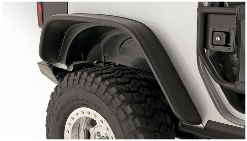 Bushwacker Fender Flares Bushwacker 07-18 Jeep Wrangler Flat Style Flares 2pc Fits 2-Door Sport Utility Only - Black