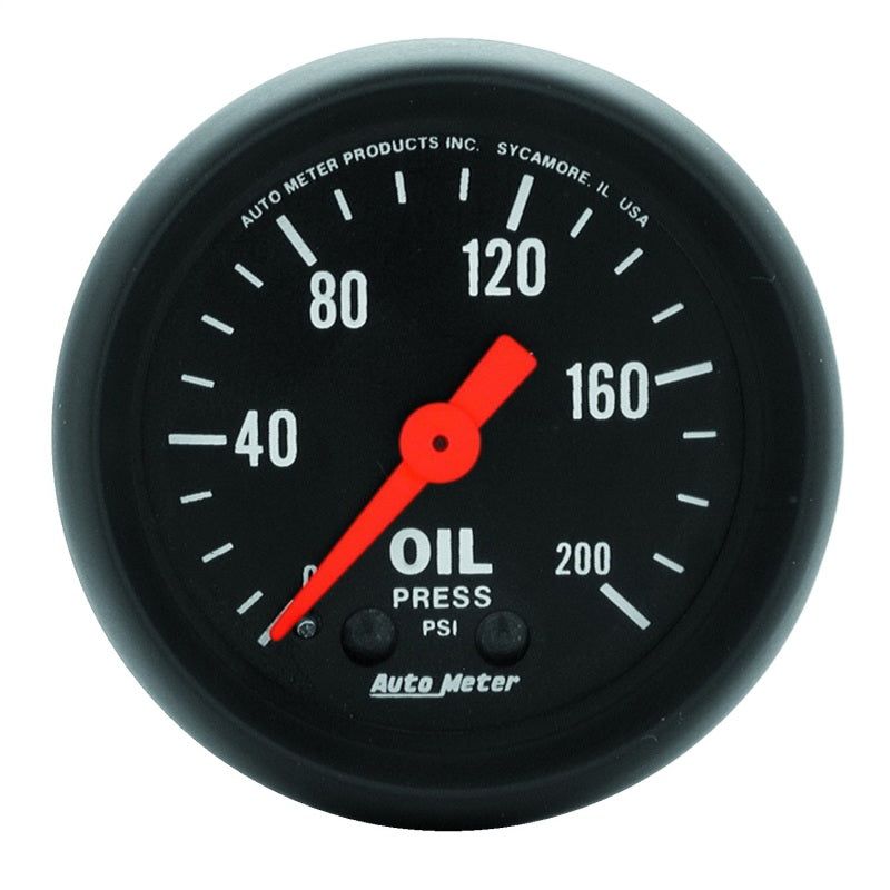 AutoMeter Gauges Autometer Z Series 52mm 0-200 PSI Mechanical Oil Pressure Gauge