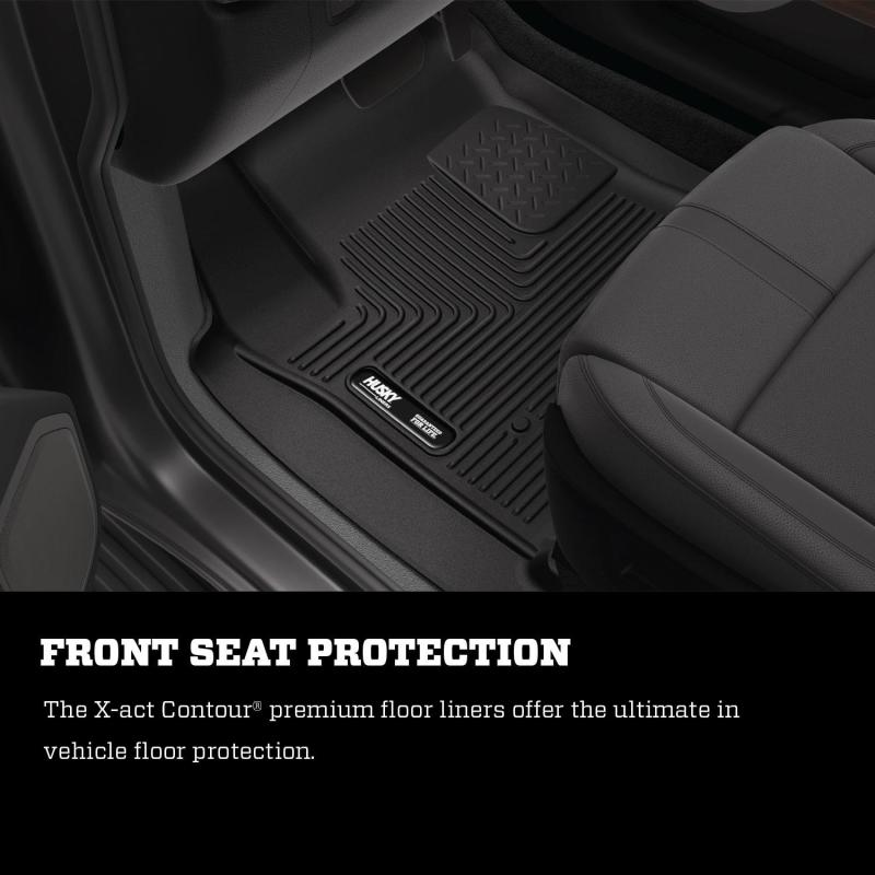 Husky Liners Floor Mats - Rubber Husky Liners 14 Chevrolet Silverado 1500 / GMC Sierra 1500 X-Act Contour Black Front Floor Liners