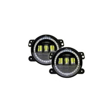 Load image into Gallery viewer, Quake LED Fog Light Jeep JK/CJ/TJ 4 Inch Fog Lights w/White DRL Halo and Amber Turn Signals - QTE346