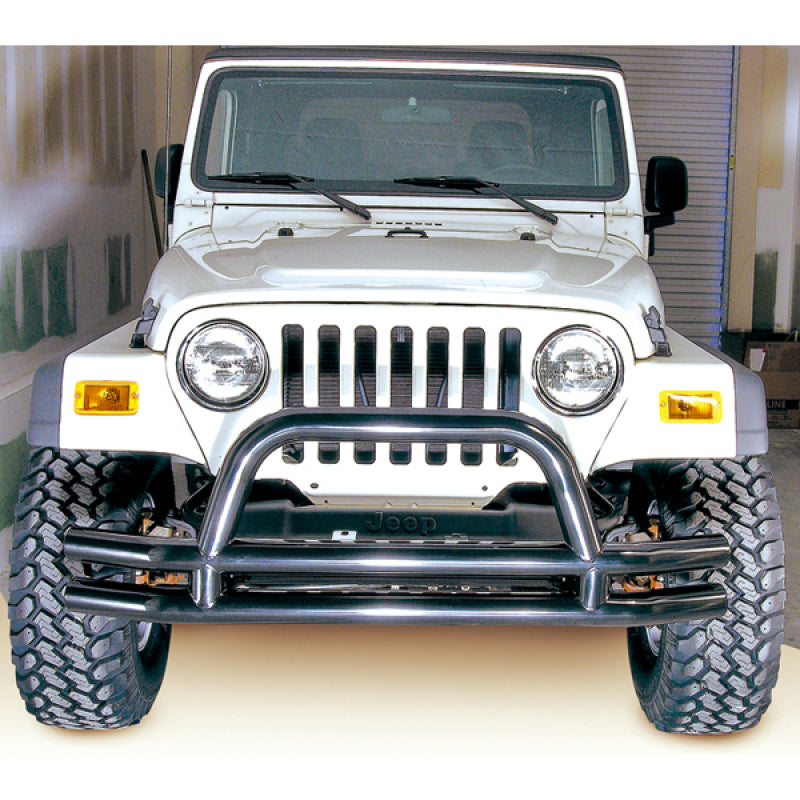 Rugged Ridge Bumper Accessories Rugged Ridge 3-In Dbl Tube Front Bumper w/ Hoop 76-06 CJ / Jeep Wrangler