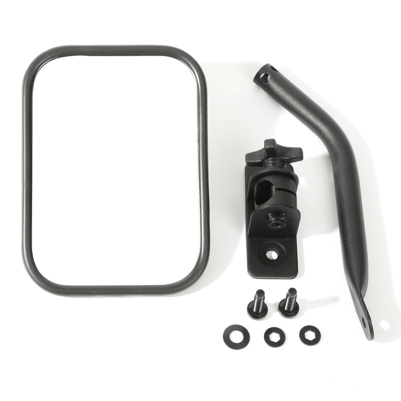 Rugged Ridge Exterior Trim Rugged Ridge 97-18 Jeep Wrangler Textured Black Rectangluar Quick Release Mirror