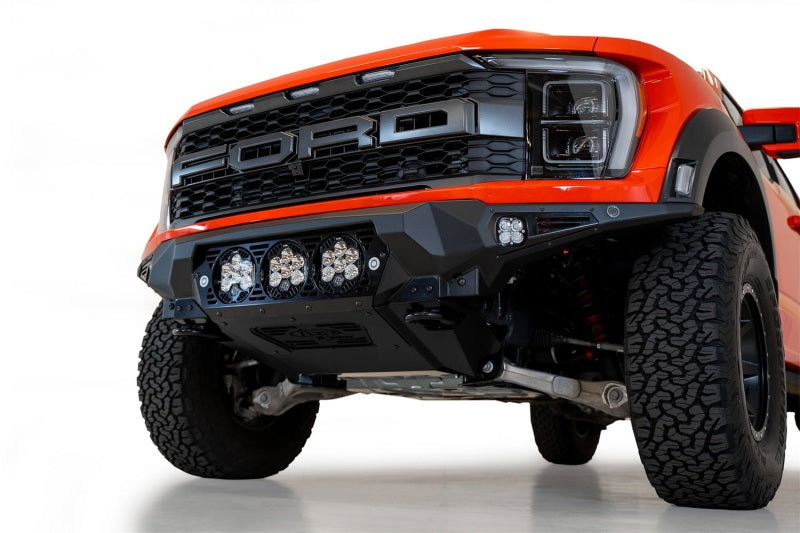 Addictive Desert Designs Bumpers - Steel Addictive Desert Designs 2021+ Ford Raptor Bomber Front Bumper w/ 3 Baja Designs LP6 Light Mounts