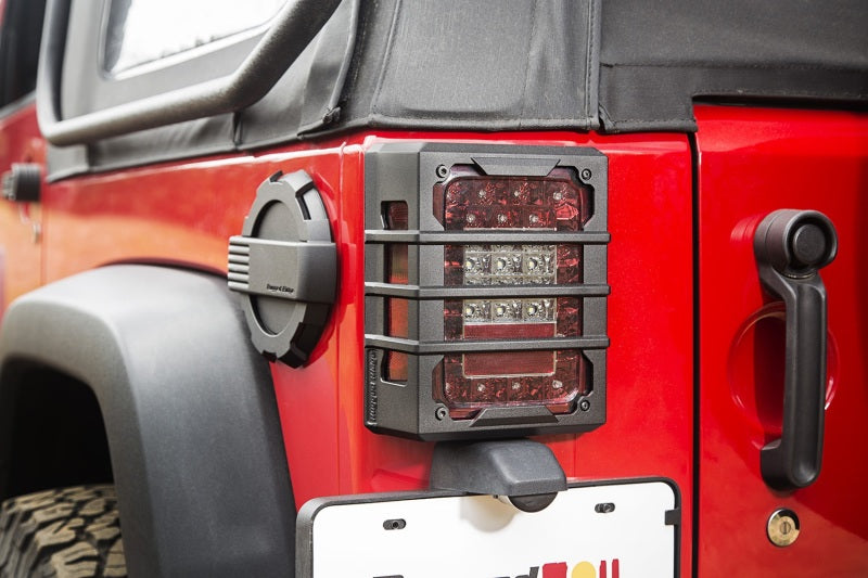 Rugged Ridge Light Covers and Guards Rugged Ridge 07-18 Jeep Wrangler JK Black Elite Tail Light Guards