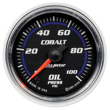 Load image into Gallery viewer, AutoMeter Gauges Autometer Cobalt 52mm 100 PSI Electric Oil Pressure Gauge