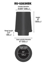 Load image into Gallery viewer, K&amp;N Engineering Air Filters - Universal Fit K&amp;N Universal Rubber Filter-Round Tapered 4.5in Flange ID x 8in Base OD x 6.625in Top OD x 8in H