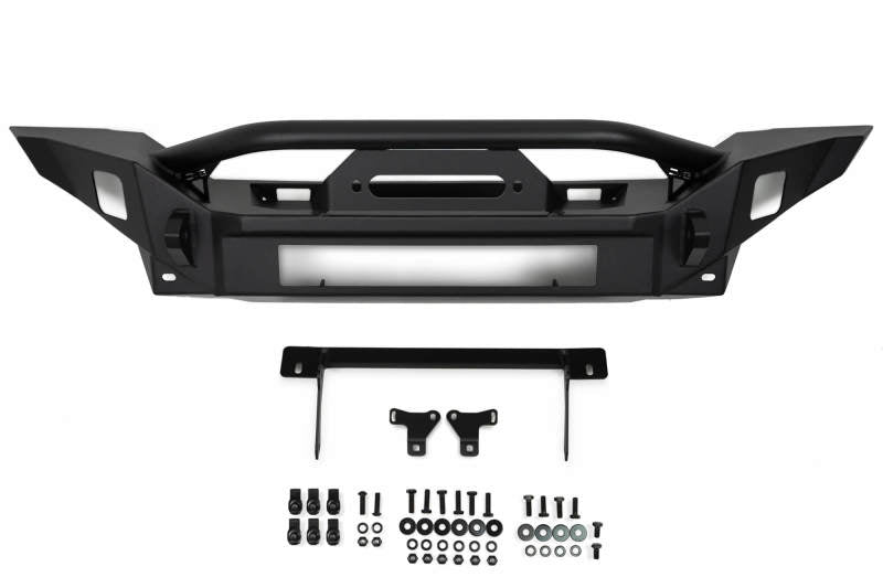 DV8 Offroad Bumpers - Steel DV8 Offroad 18-23 Jeep Wrangler JL / 20-23 Jeep Gladiator JT FS-7 Mid-Width Winch Front Bumper