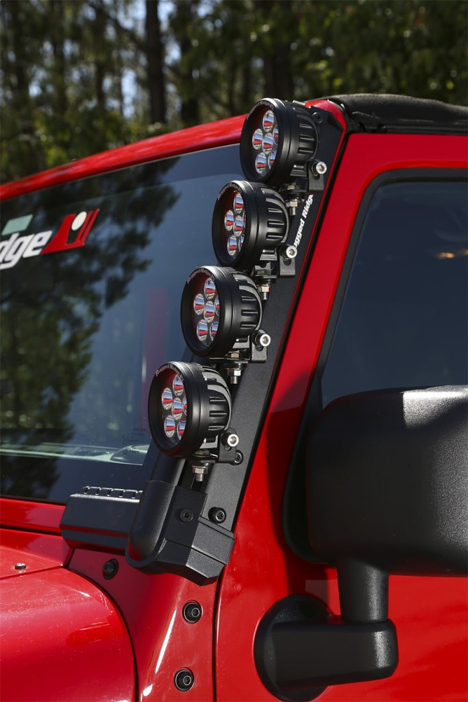 Rugged Ridge Light Mounts Rugged Ridge 07-18 Jeep Wrangler JK Elite Fast Track Windshield Light Bar Mount w/o Crossbar