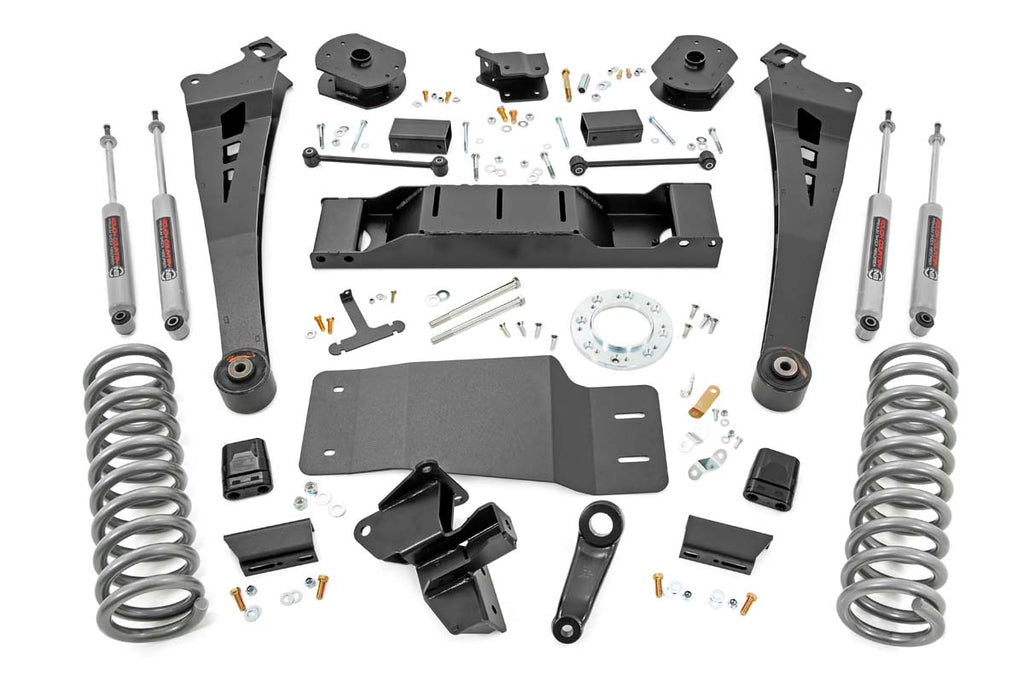 Rough Country Lift Kits 5.0 Inch Dodge Suspension Lift Kit Standard Rate Coil Springs Radius Arms 19-20 Ram 2500 4WD w/ AISIN Transmission Diesel Rough Country - 37930