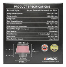 Load image into Gallery viewer, K&amp;N Engineering Air Filters - Universal Fit K&amp;N Universal Round Clamp-On Air Filter 3in Flange ID x 6in Base OD x 4.625in Top OD x 3in Height