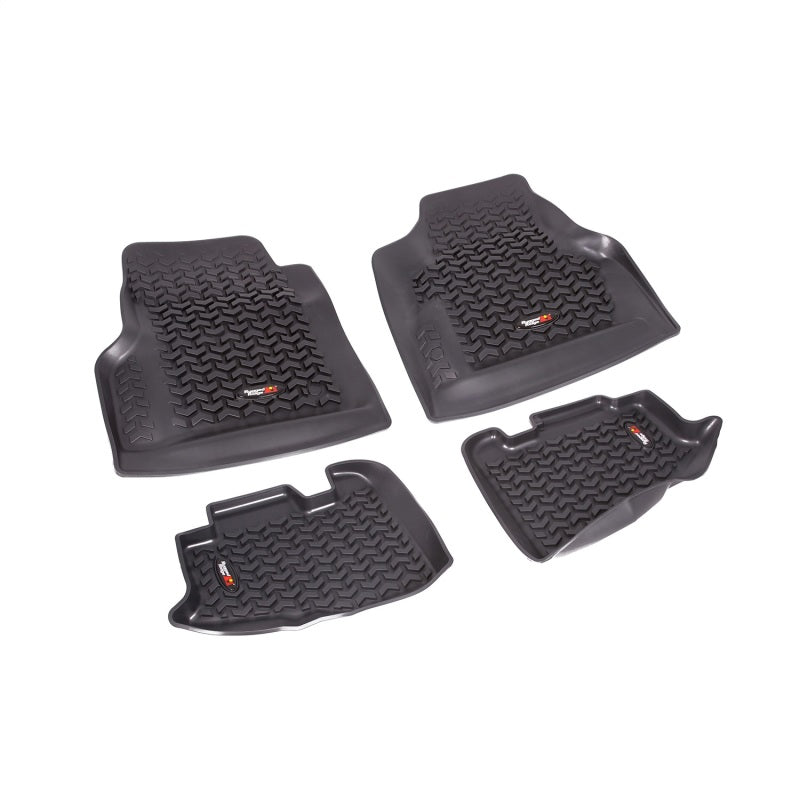 Rugged Ridge Floor Mats - Rubber Rugged Ridge Floor Liner Front/Rear Black 1997-2006 Jeep Wrangler TJ