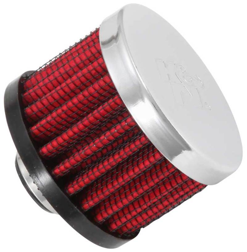 K&N Engineering Air Filters - Universal Fit K&N Clamp On Rubber Base Crankcase Vent Filter 0.375in Flange ID x 2in OD x 1.5in Height
