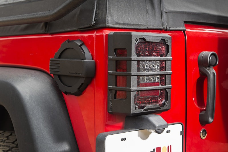 Rugged Ridge Light Covers and Guards Rugged Ridge 07-18 Jeep Wrangler JK Black Elite Tail Light Guards