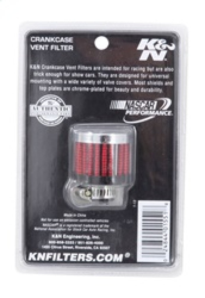 K&N Engineering Air Filters - Universal Fit K&N .315/.431 Flange 1 3/8 inch OD 1.5 inch H Clamp On Crankcase Vent Filter