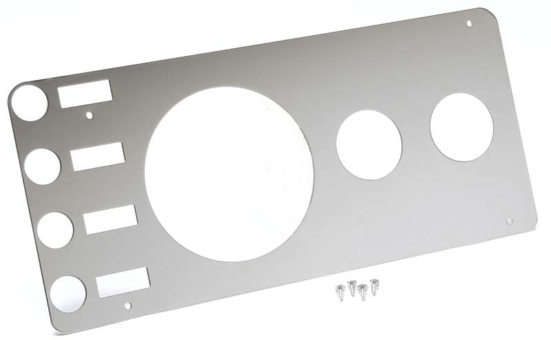 Kentrol Gauges Kentrol 76-86 Jeep CJ Gauge Cover Without Radio Opening - Polished Silver