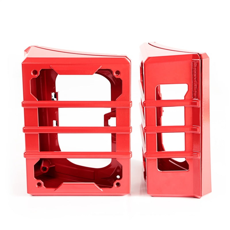 Rugged Ridge Light Covers and Guards Rugged Ridge 07-18 Jeep Wrangler JK Red Elite Tail Light Guards