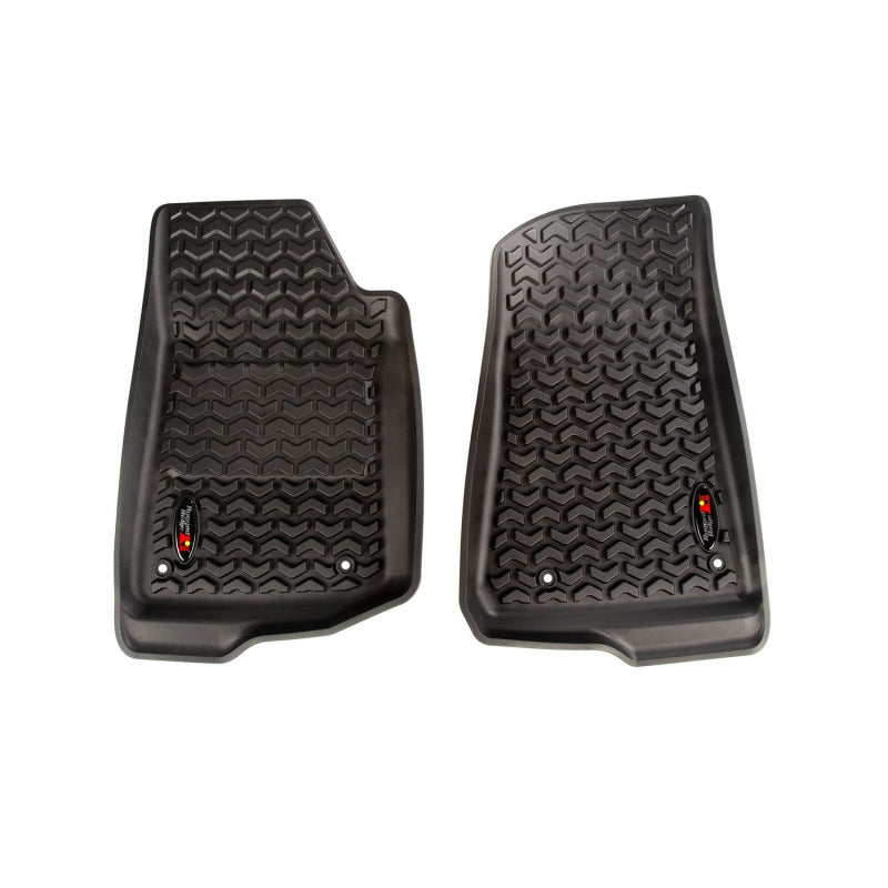 Rugged Ridge Floor Mats - Rubber Rugged Ridge Floor Liner Front Black 2018-2020 Jeep Wrangler 2020 Gladiator JL / JT