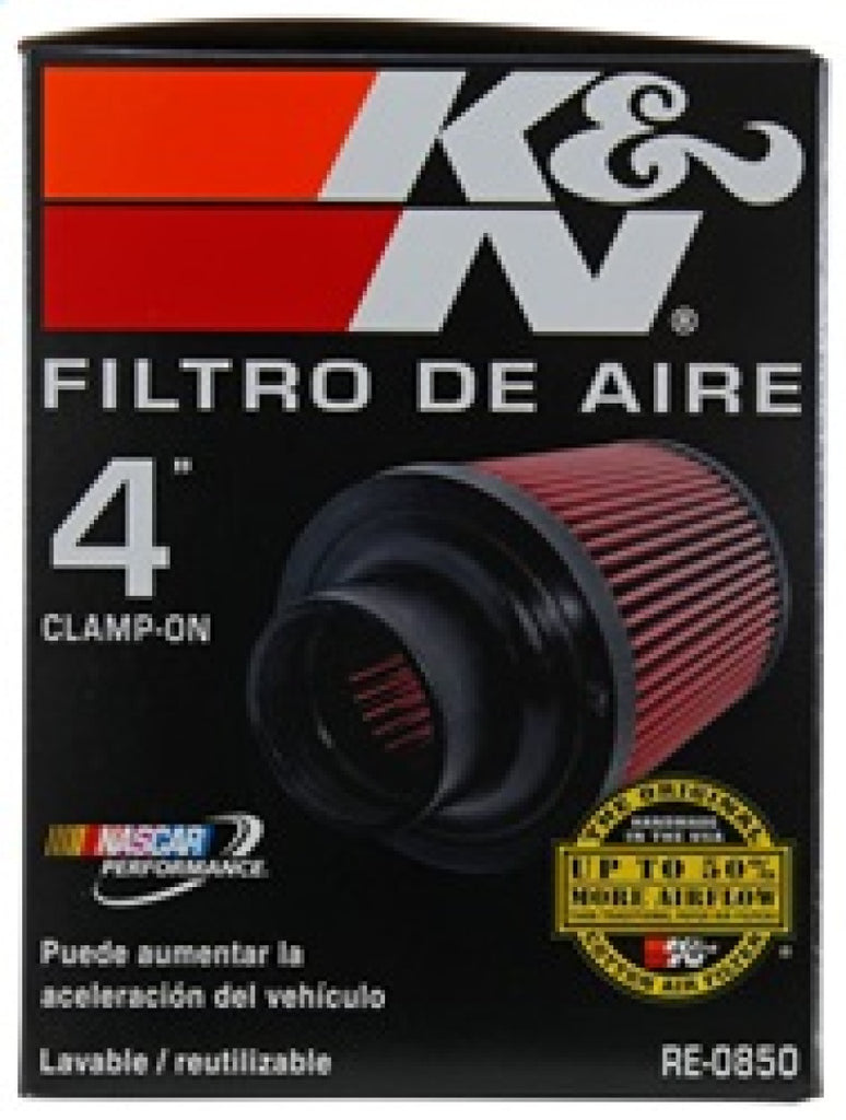 K&N Engineering Air Filters - Universal Fit K&N Universal Air Filter (4in. Flange / 6in. Base OD / 4-5/8in. Top OD / 6in. Height)