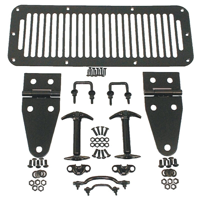 Rugged Ridge Hoods Rugged Ridge 78-95 Jeep CJ / Jeep Wrangler Black Hood Kit