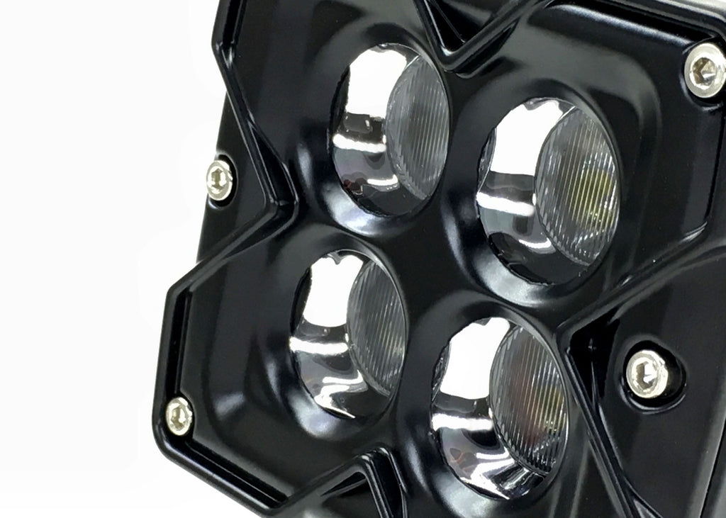 Quake LED Work Light 3 Inch Work Light 20 Watt Spot RGB Accent Seismic Series Quad-Lock/Interlock - QSE531