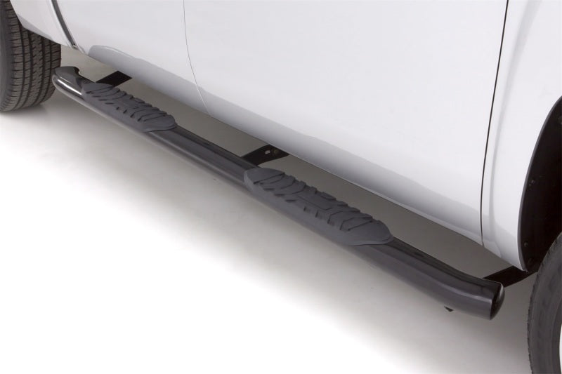 LUND Nerf Bars Lund 09-14 Ford F-150 SuperCrew 5in. Oval Curved Steel Nerf Bars - Black