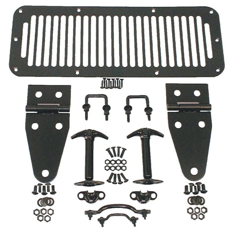 Rugged Ridge Hoods Rugged Ridge 78-95 Jeep CJ / Jeep Wrangler Black Hood Kit