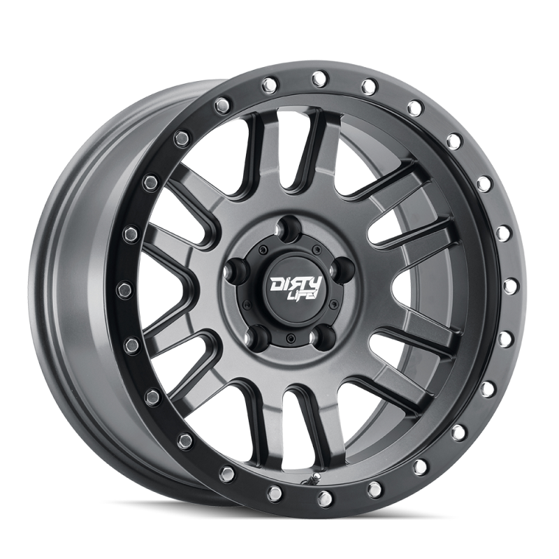 Dirty Life Wheels - Cast Dirty Life 9309 Canyon Pro 17x9/5x127 BP/-12mm Offset/71.5mm Hub Satin Graphite Wheel - Beadlock