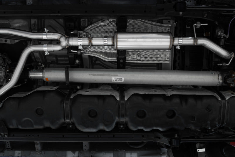 MBRP Catback MBRP 2022 Toyota Tundra 3.5L Dual Cat-back 4in Single Side Exit Rolled Tip - Aluminized Steel