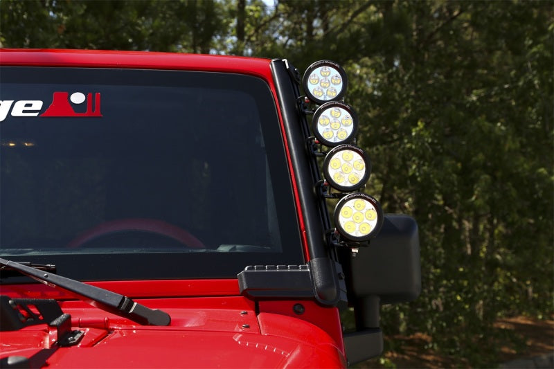 Rugged Ridge Light Mounts Rugged Ridge 07-18 Jeep Wrangler JK Elite Fast Track Windshield Light Bar Mount w/o Crossbar