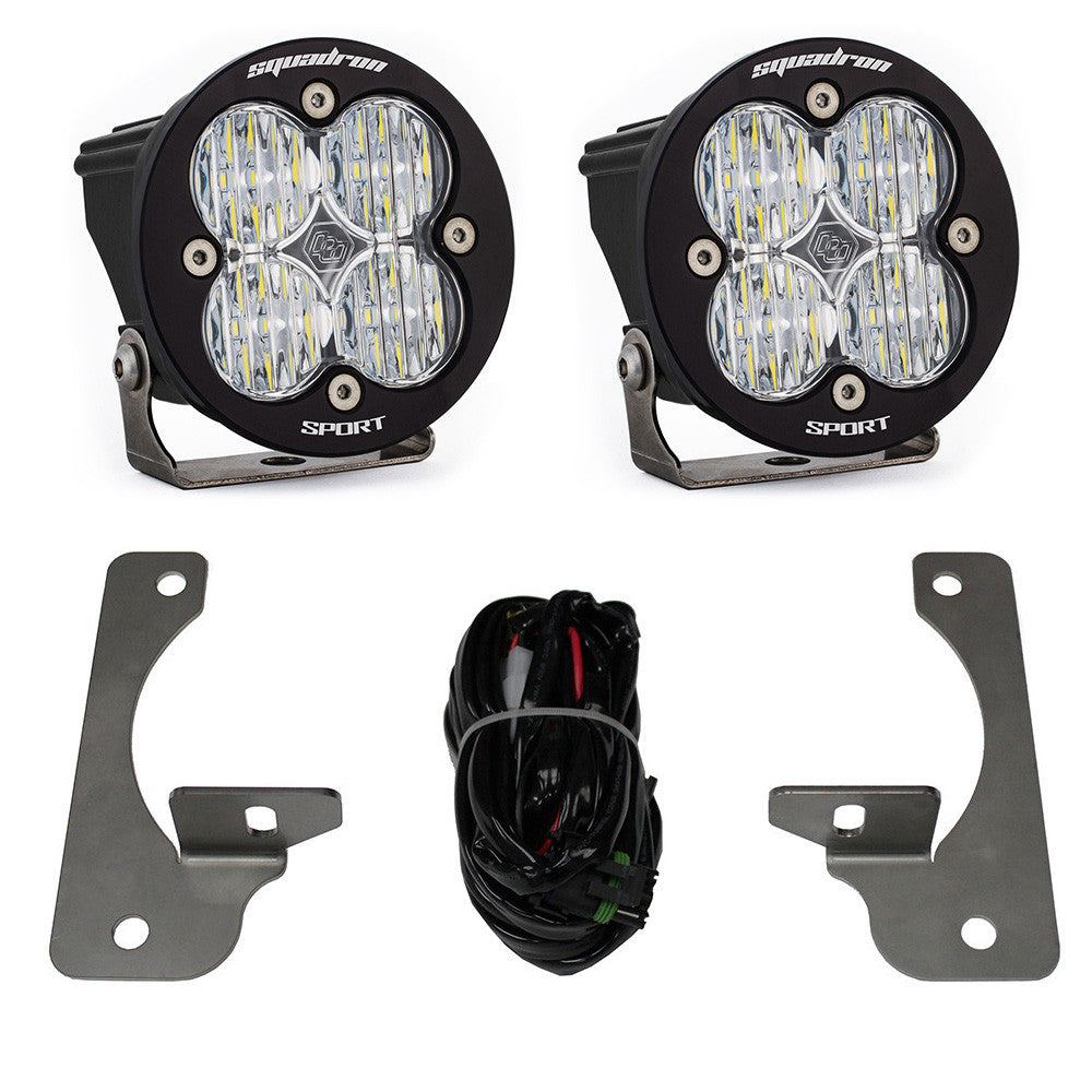 Baja Designs Fog Lights Jeep JK Squadron-R Sport Fog Pocket Light Kit Premium Bumper (Clear)-Jeep 2007-09 Wrangler JK Baja Designs - 448147