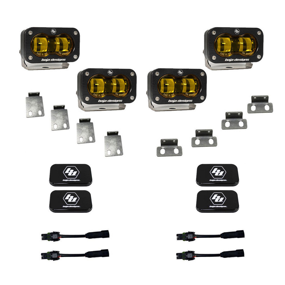 Baja Designs Fog Lights S2 SAE Amber Fog Pocket Kit Fits 21-On Ford Raptor Baja Designs - 448171