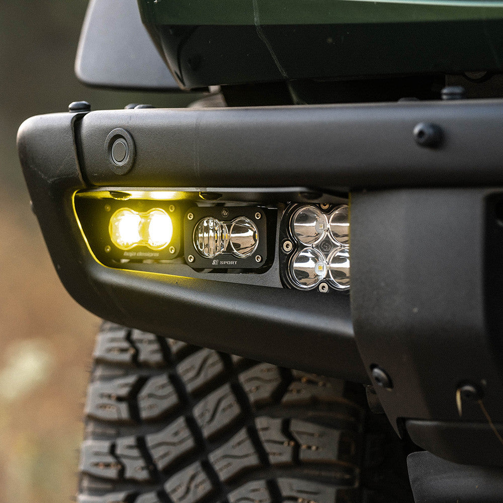 Baja Designs Fog Lights Ford Bronco (21-Present) S2 SAE FPK Pro w/Upfitter Wiring Harness for OEM Steel Bumper Baja Designs - 448175UP