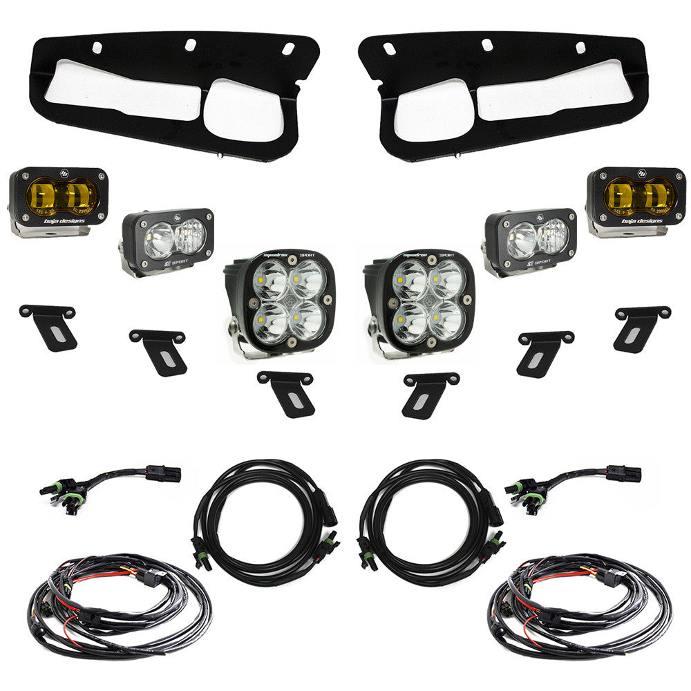 Baja Designs Fog Lights Ford Bronco (21-Present) S2 SAE FPK Sportsmen w/Upfitter Wiring Harness OEM Steel Bumper Baja Designs - 448178UP
