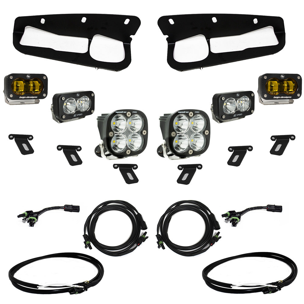 Baja Designs Fog Lights Ford Bronco (21-Present) S2 SAE Amber FPK Pro w/Upfitter Wiring Harness for OEM Steel Bumper Baja Designs - 448179UP