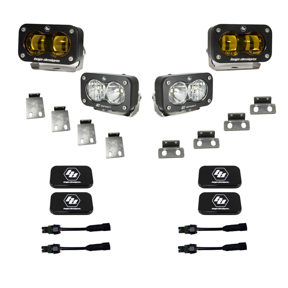 Baja Designs Fog Lights S2 SAE Amber/S2 Sport Fog Pocket Kit Fits 21-On Ford Raptor Baja Designs - 448181