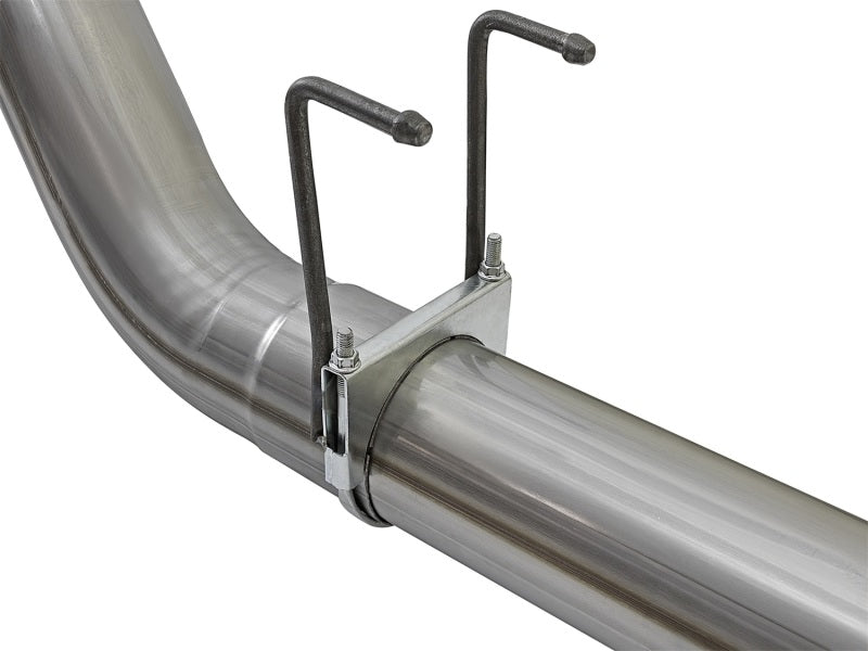 aFe DPF Back aFe LARGE BORE HD 5in 409-SS DPF-Back Exhaust w/Polished Tip 2017 Ford Diesel Trucks V8 6.7L (td)