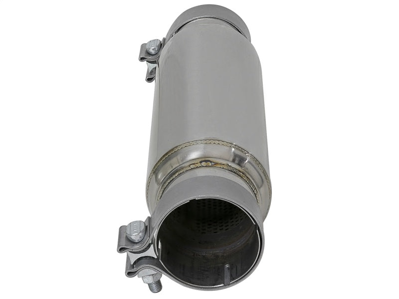 aFe X Pipes aFe MACH Force-Xp 409 SS Resonator 3in. Inlet/Outlet / 4in. Diameter / 12in. Body / 16in. Length