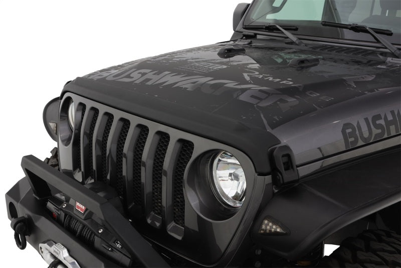 Bushwacker Body Armor & Rock Rails Bushwacker 18-19 Jeep Wrangler Rubicon/Sport//Unlimited/Sport S Hood Stone Guard- Black