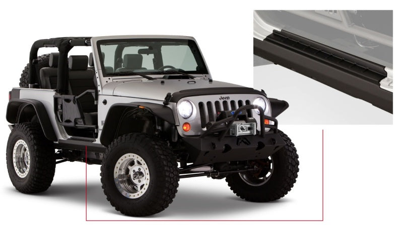 Bushwacker Body Armor & Rock Rails Bushwacker 07-18 Jeep Wrangler Trail Armor Rocker Panel and Sill Plate Cover - Black