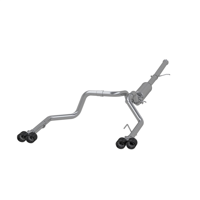 MBRP Catback MBRP 19-21 Chevy Silverado 1500 6.2L 2.5in Dual Split Rear Cat Back w/ Quad Carbon Fiber Tips- T304