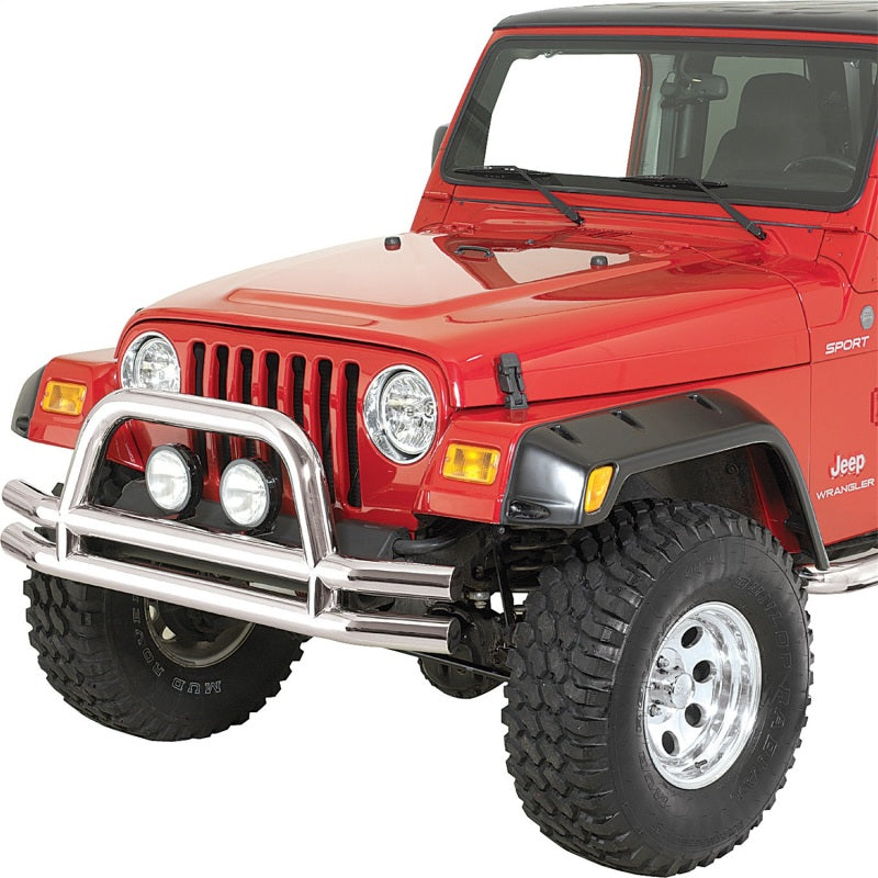 Rugged Ridge Bumper Accessories Rugged Ridge 3-In Double Tube Front Bumper SS 76-06 Models
