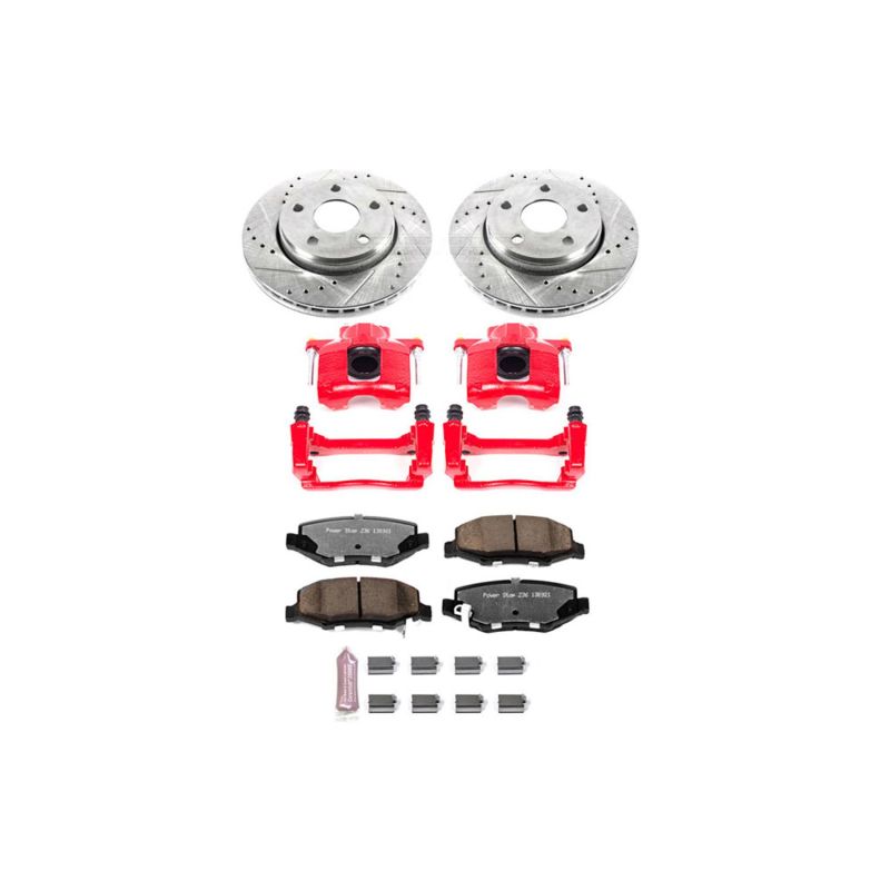 PowerStop Brake Kits - Performance D&S Power Stop 07-17 Jeep Wrangler Front Z36 Truck & Tow Brake Kit w/Calipers