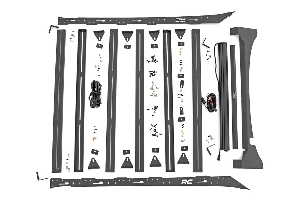 Rough Country Roof Rack Ford Roof Rack System w/Front Facing 40 Inch Single Row Black Series LED Light Bar 15-18 Ford F-150 2WD/4WD Rough Country - 51021
