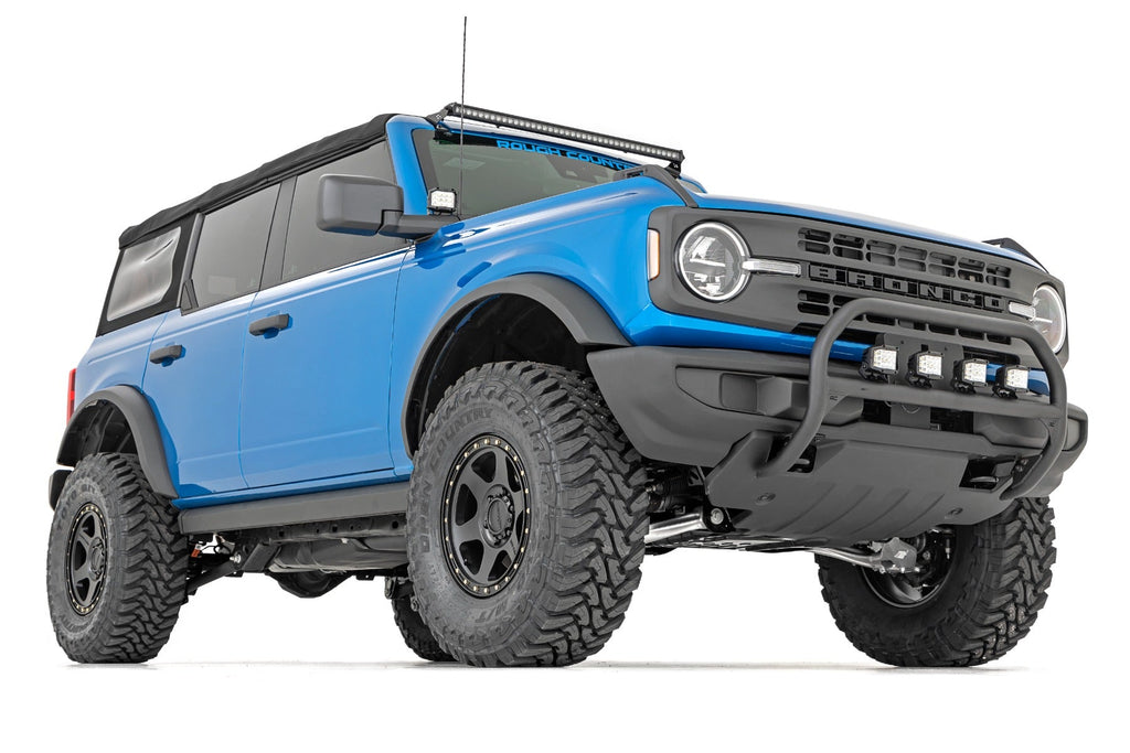 Rough Country Bumper Bull Bar Nudge Bar 20 Inch Black Series DRL Single Row LED 21-22 Ford Bronco 4WD Rough Country - 51047
