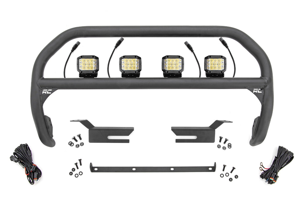 Rough Country Bumper Bull Bar Nudge Bar 3 Inch Osram Wide Angle Led (x4) 21-22 Ford Bronco 4WD Rough Country - 51050