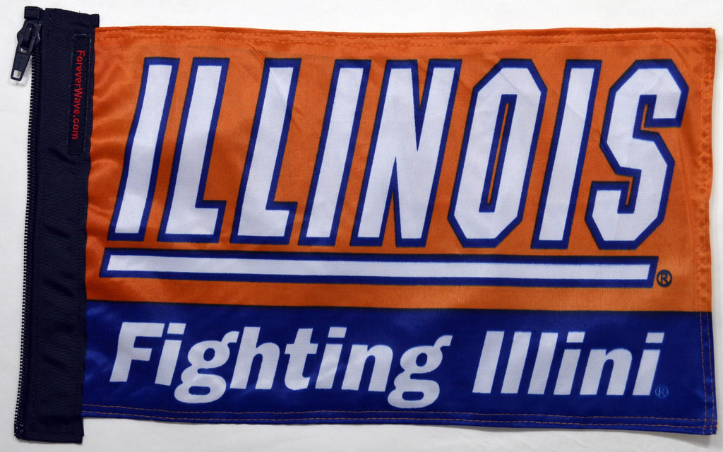 Forever Wave NCAA/College Car Flags Illinois Flag Forever Wave - 5106
